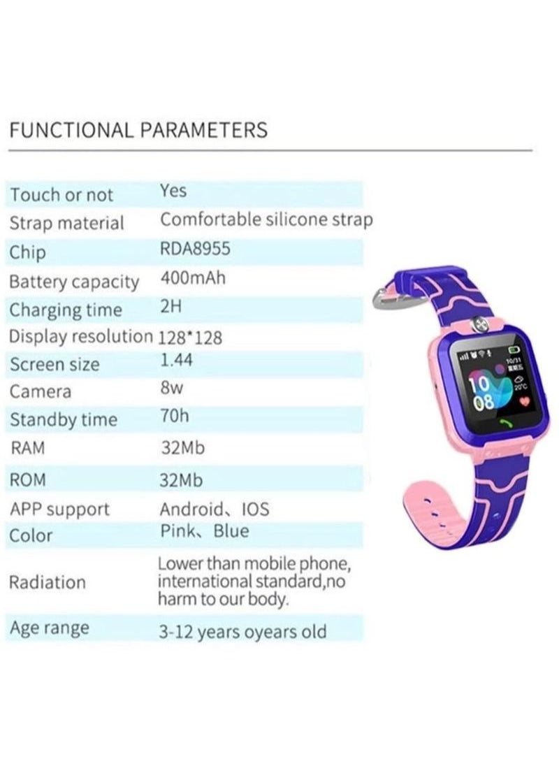 Generic - Children's smart watch, Timer alarm clock, Flashlight lighting,puzzle game, IP67 Waterproof Touch Screen Call and Message Reminder - Image 1