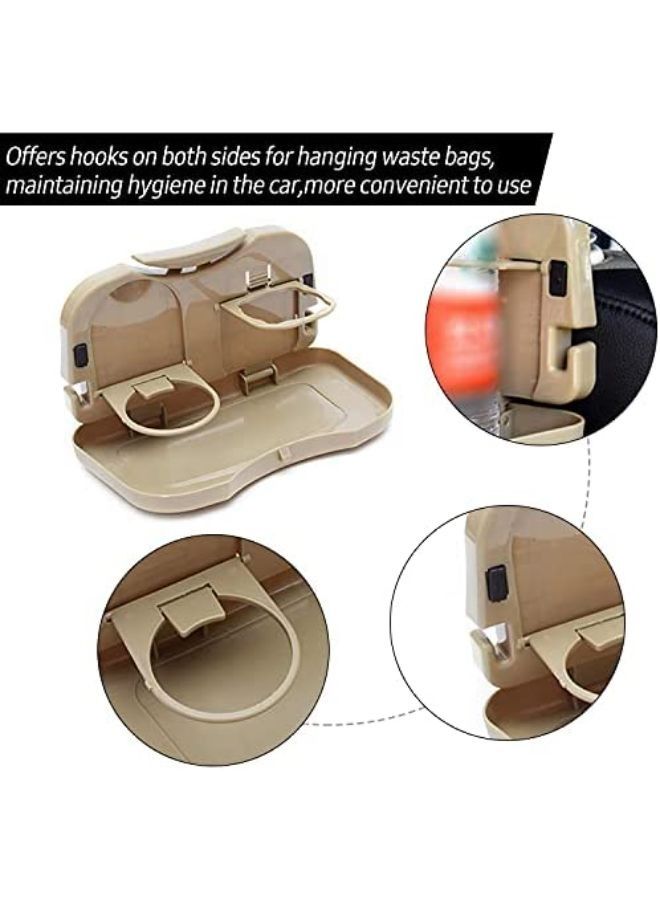 Back Seat Car Organizer with Tray Table Back Seat Mounted Dining Table Foldable Back Seat Tray Multi-functional with Water Cup Bottle Beverage Stand - Image 3