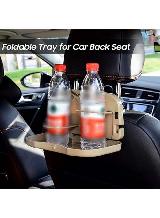 Back Seat Car Organizer with Tray Table Back Seat Mounted Dining Table Foldable Back Seat Tray Multi-functional with Water Cup Bottle Beverage Stand - Image 5
