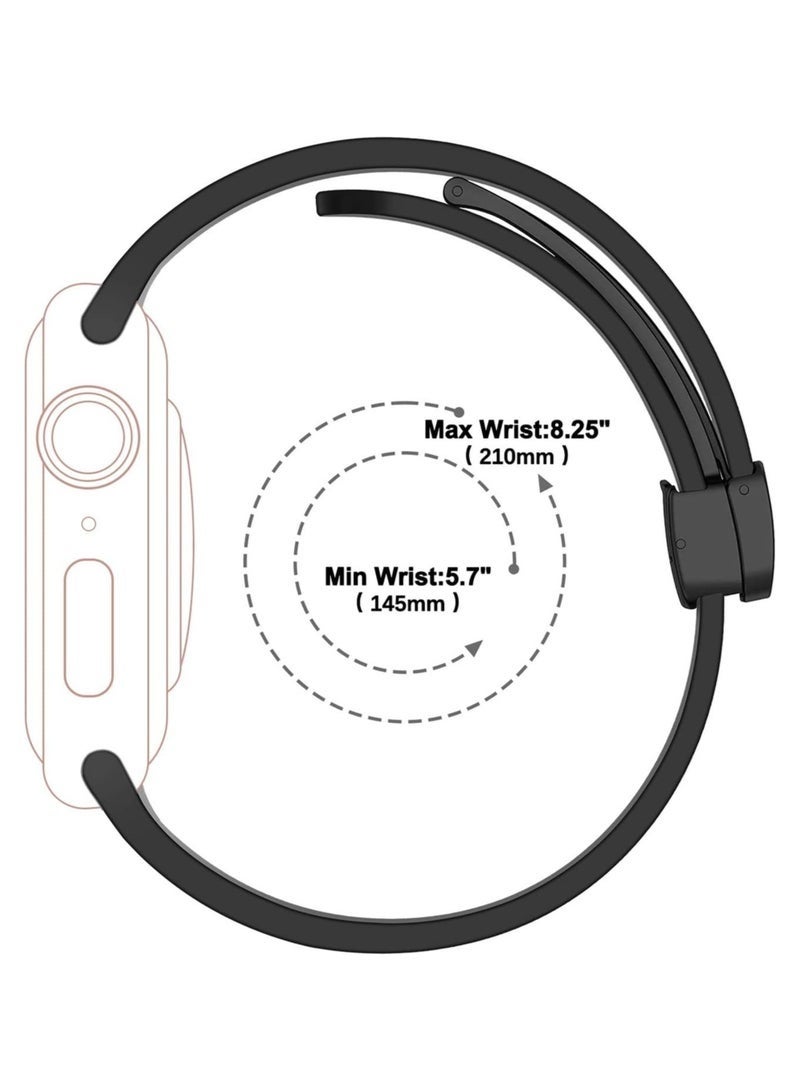 DUSALA Magnetic Silicone Watch Band 38mm/40mm/41m Quick Release Strap for Men & Women Soft Skin Friendly Sport Replacement Band for Smartwatch & Analog Watches Durable, Waterproof, Magnetic Folding Clasp for All-Day Comfort - Image 3