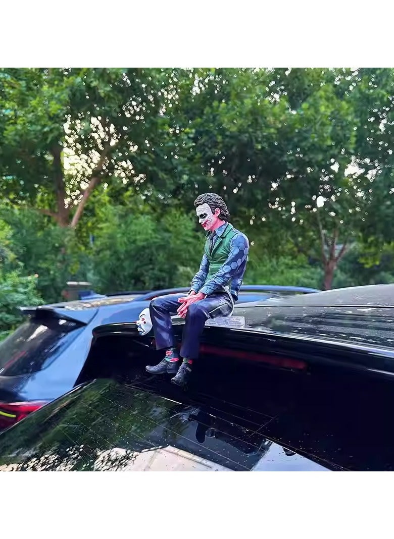 Cutie Cute - Hot Movie Joker Heath Ledger Clown Sitting Doll Car Doll Car Rear Roof Pendant Car Rear Exterior Ornaments Model Toys Gift - Image 1