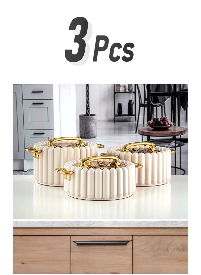 طقم حافظات طعام فاخرة مكونه من 3 قطع مقاس 1500 -2000-2500 - Image 1