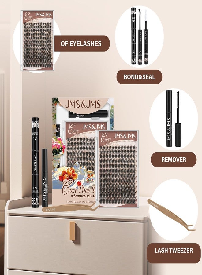 JMS&JMS Lash Clusters Kit Lash Extension Kit 144Pcs C Curl Manga Wispy Eyelash Clusters Kit Natural Volume Eyelash Extensions Individual Lashes Kit at Home (C-8-18MIX) - Image 2