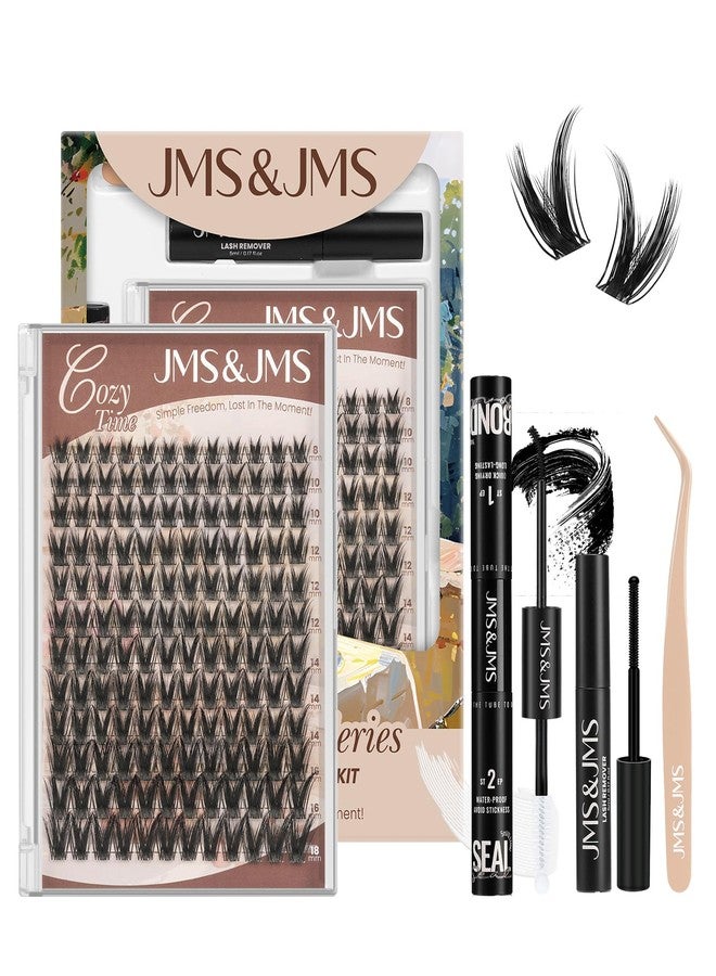 JMS&JMS Lash Clusters Kit Lash Extension Kit 144Pcs C Curl Manga Wispy Eyelash Clusters Kit Natural Volume Eyelash Extensions Individual Lashes Kit at Home (C-8-18MIX) - Image 1