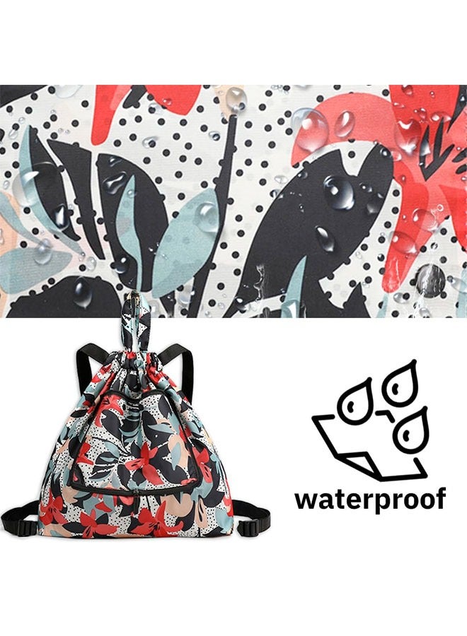 meayul Waterproof Drawstring Bags, Drawstring Swim Sports Bag, Foldable Gym Travel Bags, Backpacks Casual Lightweight Outdoor Backpack, for Gym Shopping Hiking Sport Yog, for Men Women Girls Students - Image 3