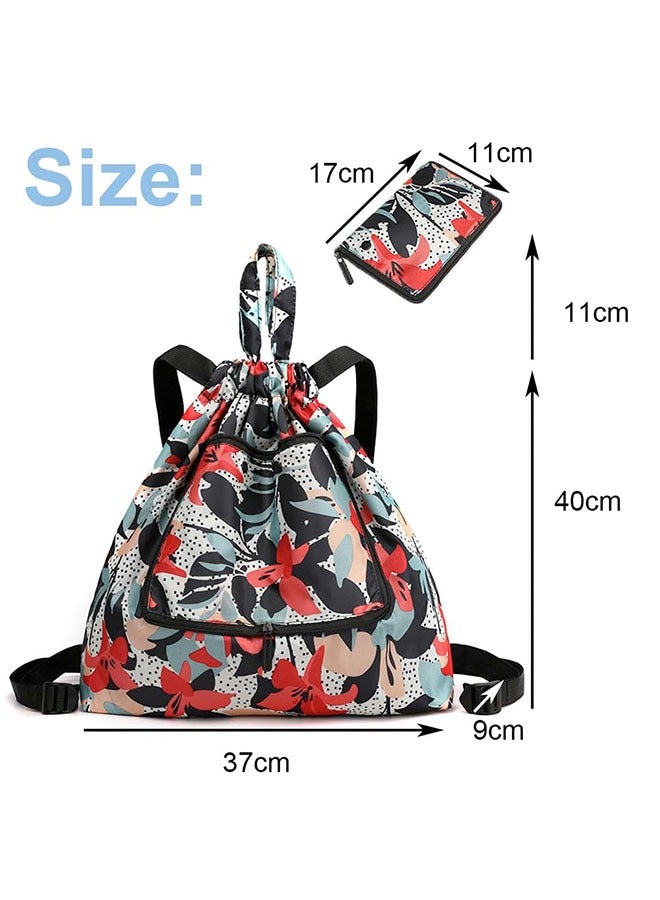 meayul Waterproof Drawstring Bags, Drawstring Swim Sports Bag, Foldable Gym Travel Bags, Backpacks Casual Lightweight Outdoor Backpack, for Gym Shopping Hiking Sport Yog, for Men Women Girls Students - Image 5