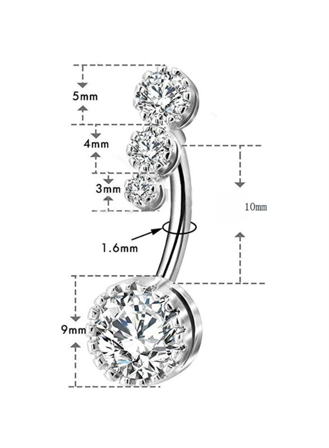 316L Surgical Steel Belly Button Rings, Clear Navel Rings, Belly Rings, Belly Navel Piercing Jewelry, Belly Piercing Jewelry (ROSEGOLD) - Image 2