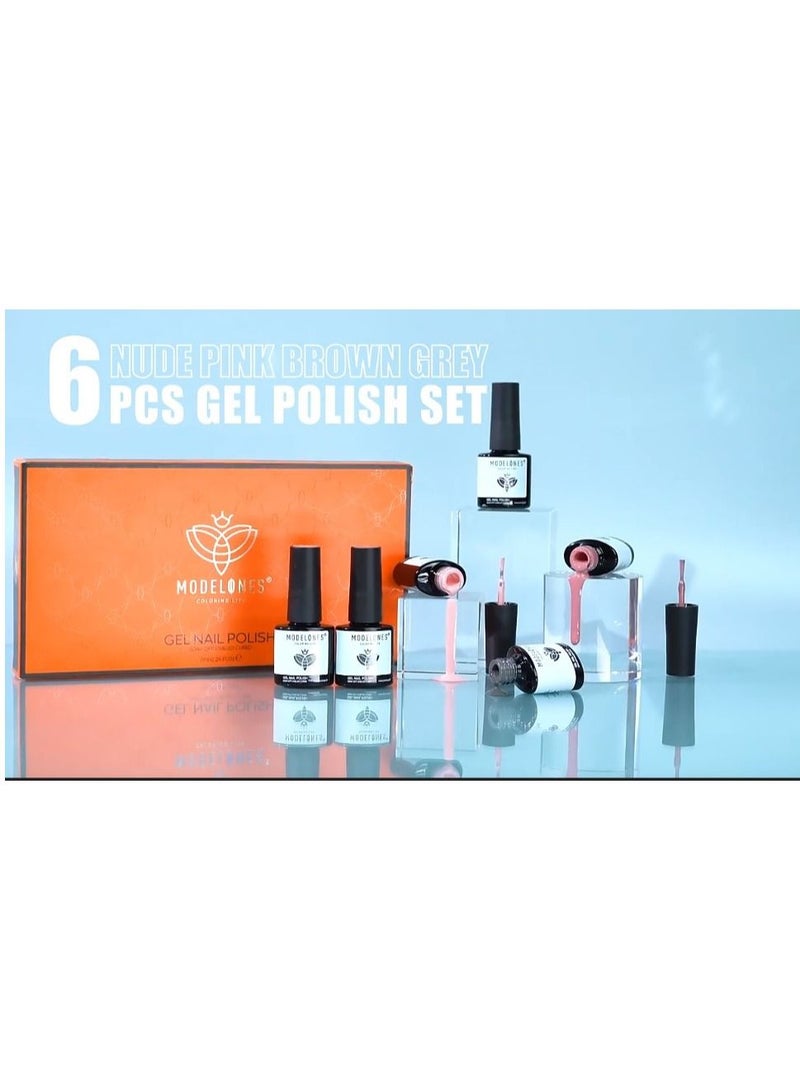 modelones Gel Nail Polish Set 6 Colors - Image 1