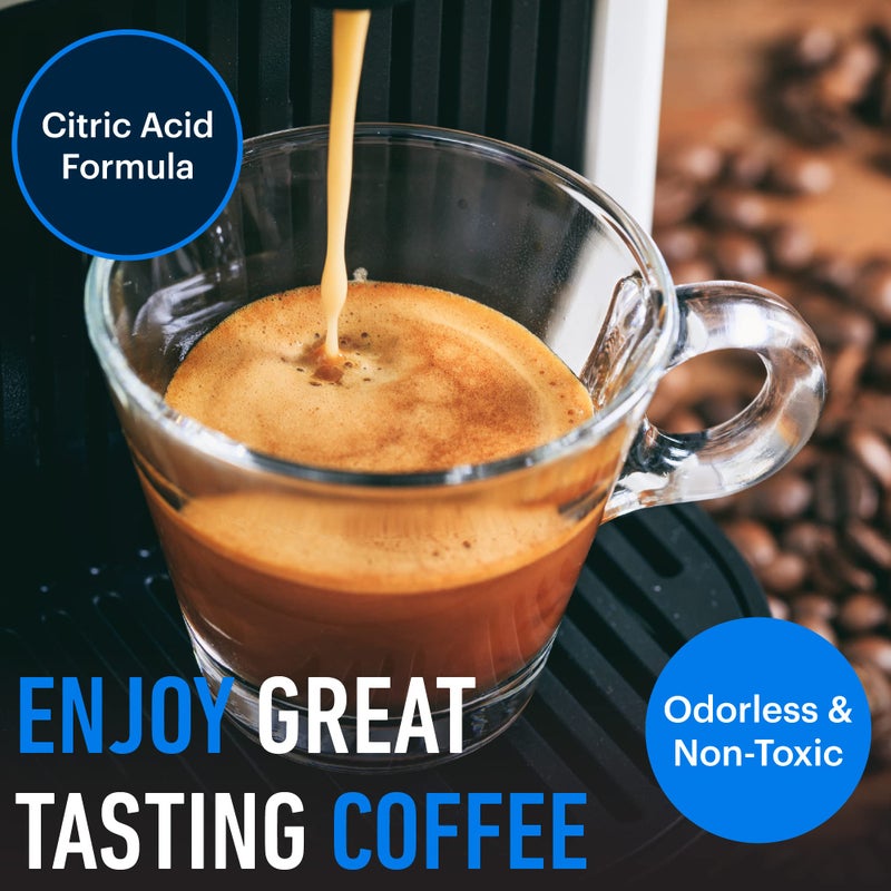 Essential Values Coffee Machine Descaler - 2 Uses - Descaling Solution for Nespresso Breville Keurig Jura & More - USA Made Cleaner For All Coffee Machines, Glass Pot Cleaner and Espresso Makers - Image 5