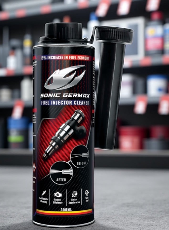 سونيك جيرماكس | منظف الانجكشن الاحترافي بالتركيبة الألمانية المركزة | علاج بالصدمة للرشاشات المسدودة واستعادة استجابة المحرك | 300 مل - Image 3