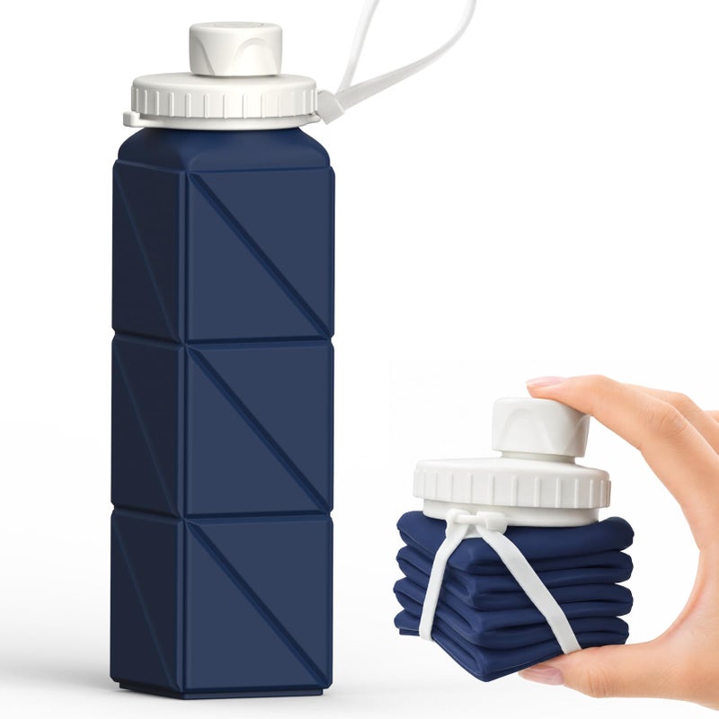 BEAUTAIL Collapsible Water Bottle 610 mL, Silicone Travel Water Bottle - Image 1