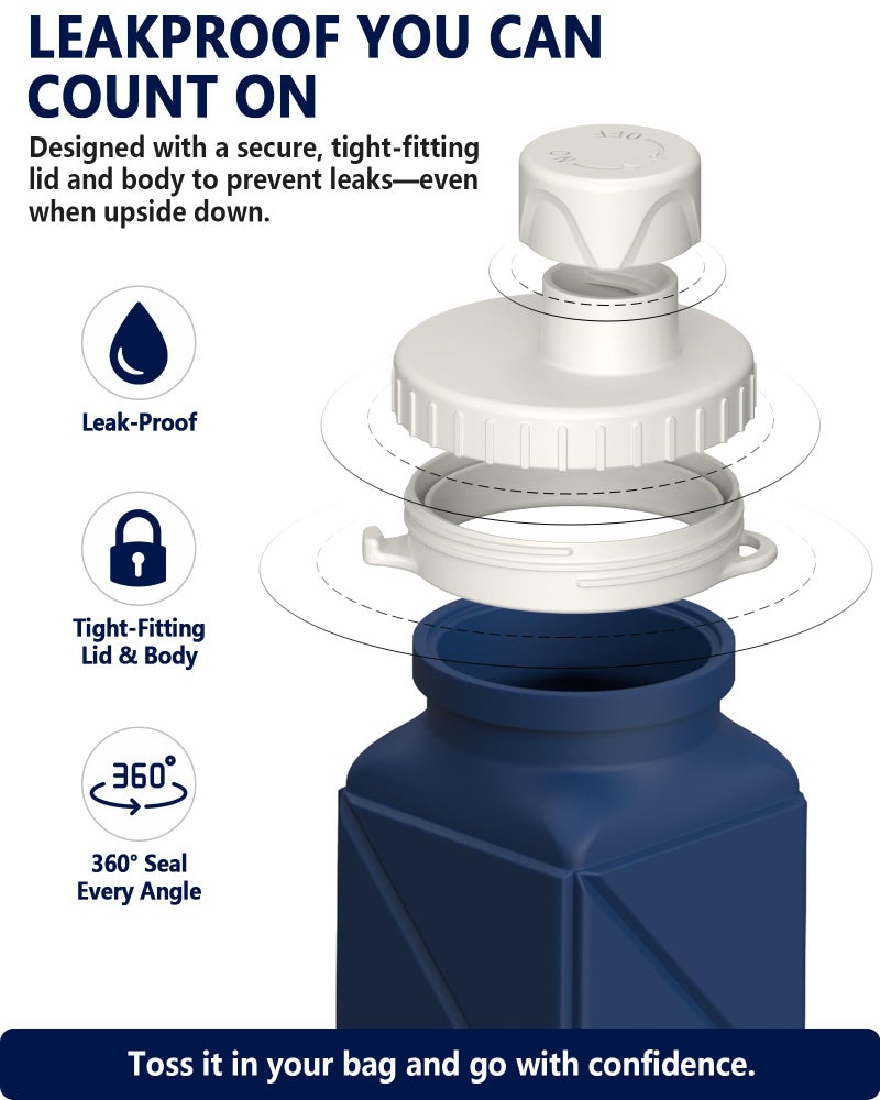 BEAUTAIL Collapsible Water Bottle 610 mL, Silicone Travel Water Bottle - Image 4
