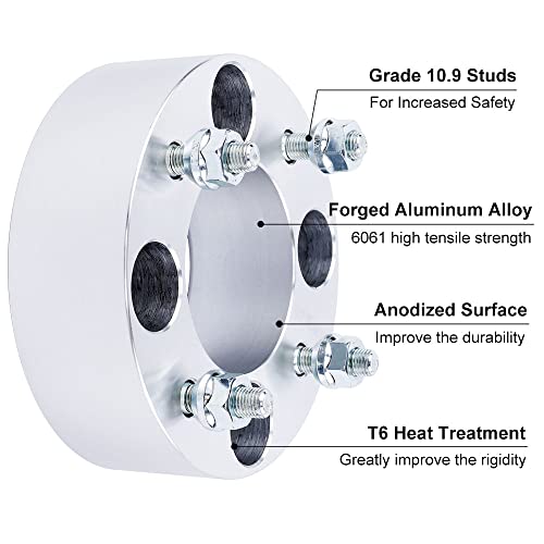 DCVAMOUS 4PC 4x4 to 4x4 ATV Golf Cart Wheel Spacers 2 Inch with 1/2"x20 Studs 62mm Center Bore Compatible with EZ Go EZGO Cart Club Car 4 Lug 4x101.6 - Image 5