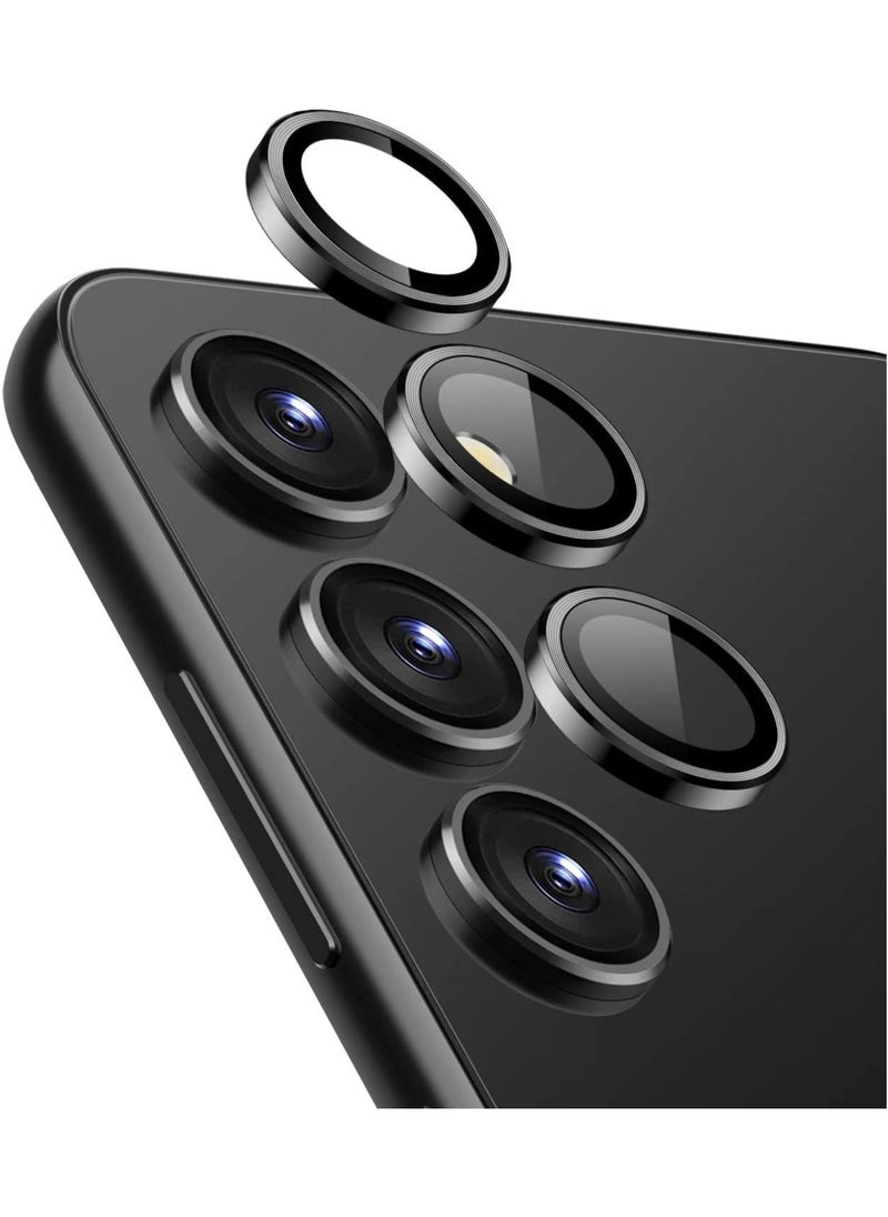 Generic - Camera Lens Protector Scratch Resistant Tempered Glass with Alloy Edge Camera Cover Screen Protector Decoration Accessories for S24 Plus _ Black - Image 1