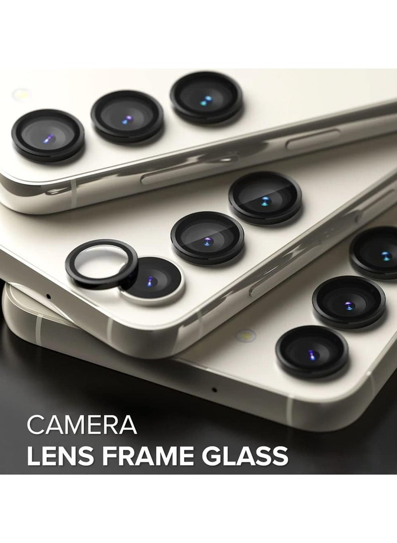 Generic - Camera Lens Protector Scratch Resistant Tempered Glass with Alloy Edge Camera Cover Screen Protector Decoration Accessories for S24 Plus _ Black - Image 1
