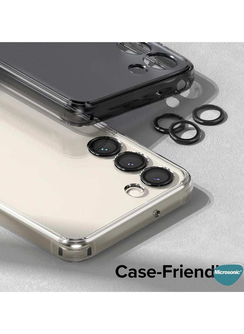 Generic - Camera Lens Protector Scratch Resistant Tempered Glass with Alloy Edge Camera Cover Screen Protector Decoration Accessories for S24 Plus _ Black - Image 1