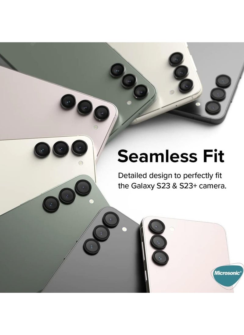 Generic - Camera Lens Protector Scratch Resistant Tempered Glass with Alloy Edge Camera Cover Screen Protector Decoration Accessories for S24 Plus _ Black - Image 1