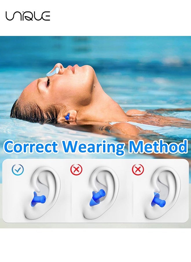 Unique 3Pack Nose Clips and Earplugs Set, Swimming Soft Silicone Nose Plugs and Ear Plugs for Swimming Adults Kids Nose Ear Protectors Kit ideal for Beginner  - Image 3