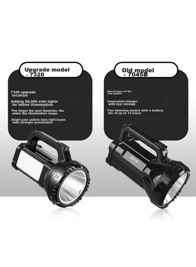 Duration power Dp Jiu Liang Flashlight, High Brightness, Long-range Led, For Home And Outdoor Use, Portable, Emergency, Self-defense, Searchlight, Upgraded Version With Side Light, 7320 - Image 5