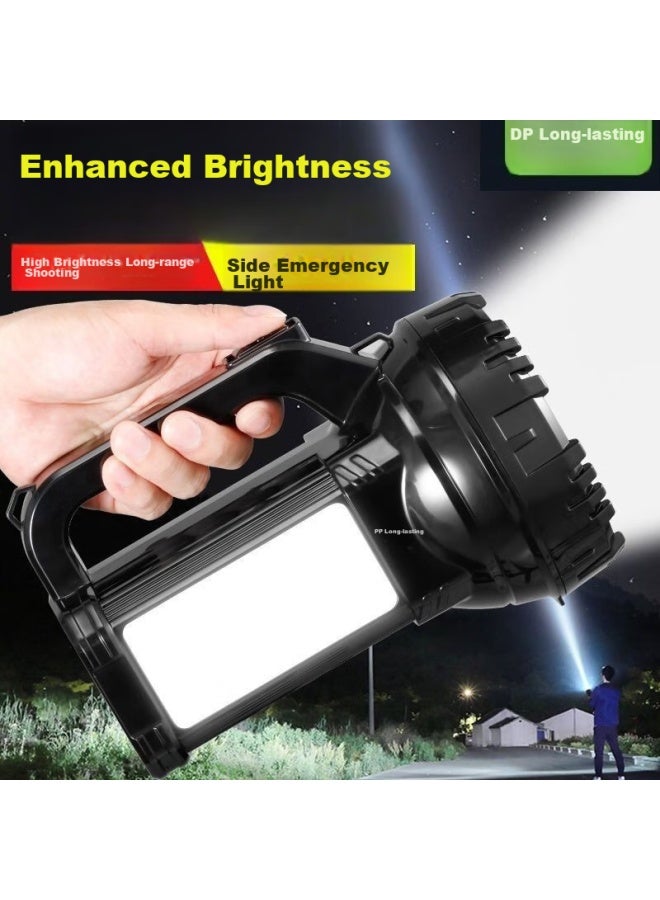 Duration power Dp Jiu Liang Flashlight, High Brightness, Long-range Led, For Home And Outdoor Use, Portable, Emergency, Self-defense, Searchlight, Upgraded Version With Side Light, 7320 - Image 2