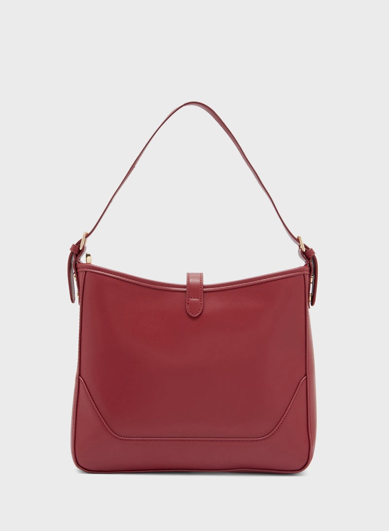 خزانة حقيبة كتف مخملية بتفاصيل إبزيم - Image 2