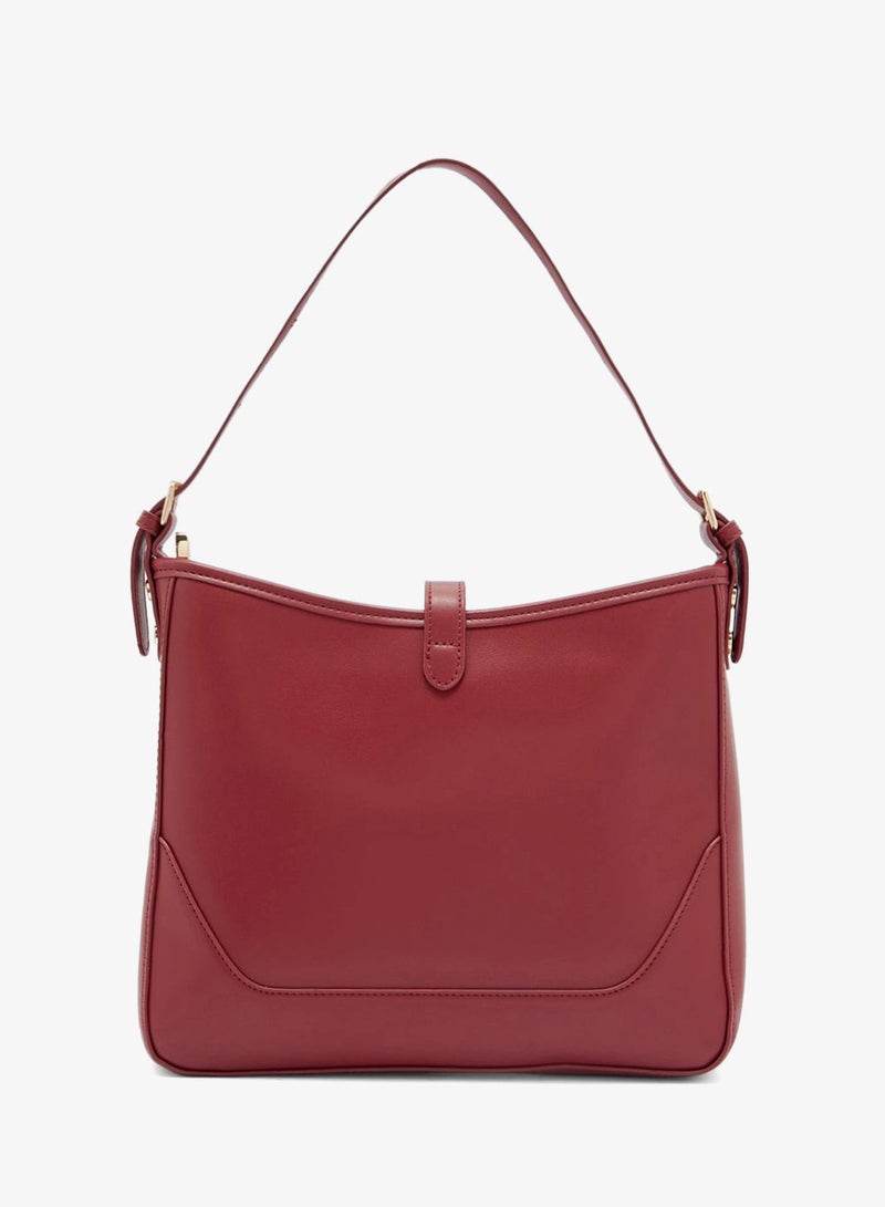 Khizana Clasp Detail Velvet Shoulder Bag - Image 2