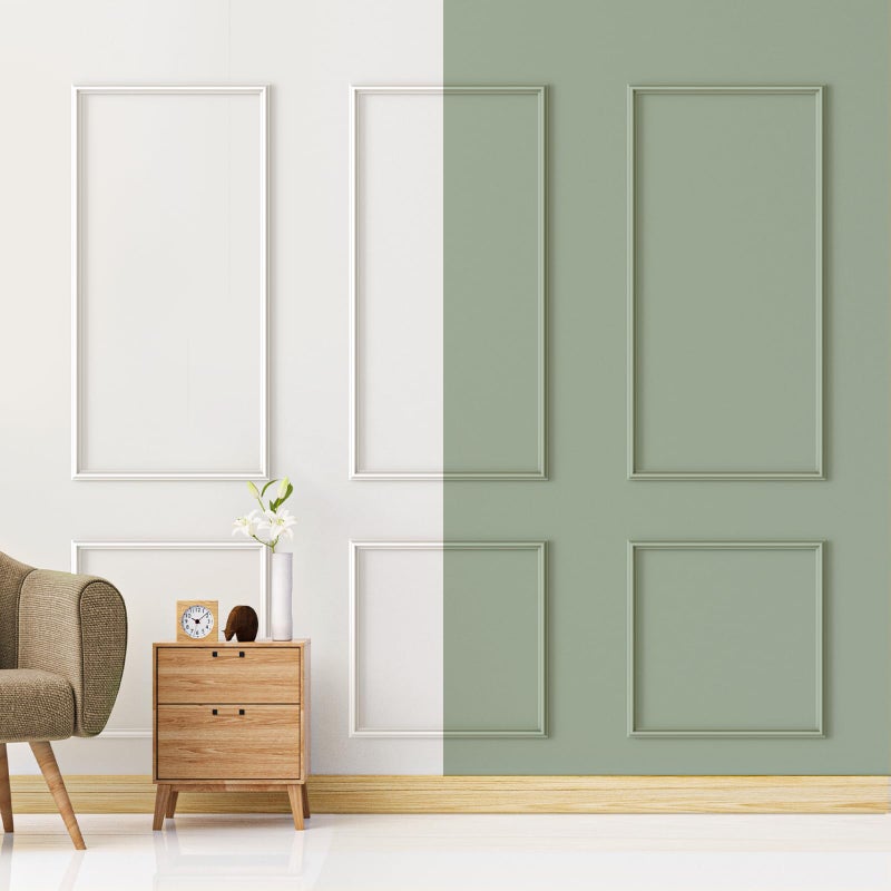 QUEENLINK 3 Sets Peel and Stick Wall Molding Kit, Premade Wainscoting Panels for Interior Wall Moulding Decor, Ready to Assemble Wainscoting Accent Panel (54 x 24In, 24 x 24In) - Image 1