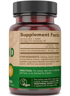 Deva Vegan Vitamin D3 Supplement Onceperday Tablet With 1000 Iu Cholecalciferol Lichen Plant Derived  90 Small Tablets 2Pack  - Image 5