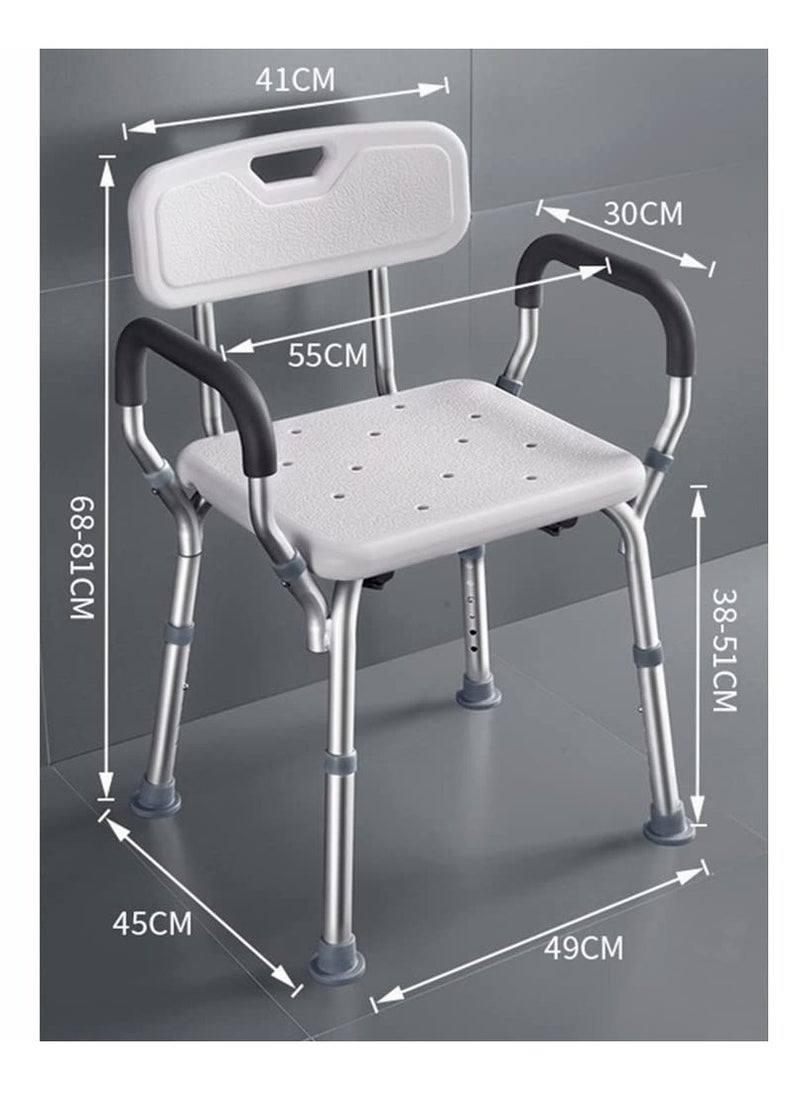 Cool Baby - COOLBABY Shower Stool With Armrests Height-Adjustable Bathtub Shower Chair Suitable for Patients Elderly Children Disabled People (Excluding Nozzles) - Image 1