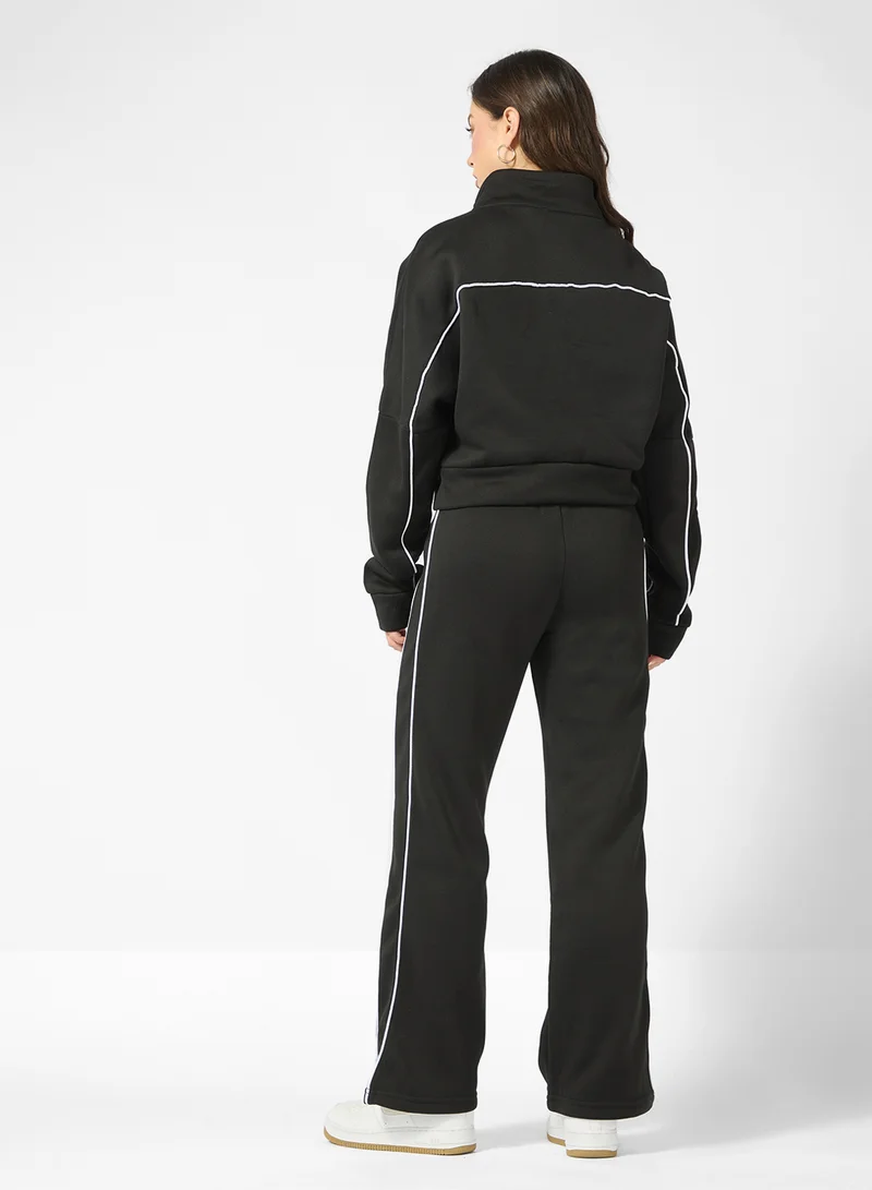 Ginger Zip Up Contrast Trim Detail Tracksuit