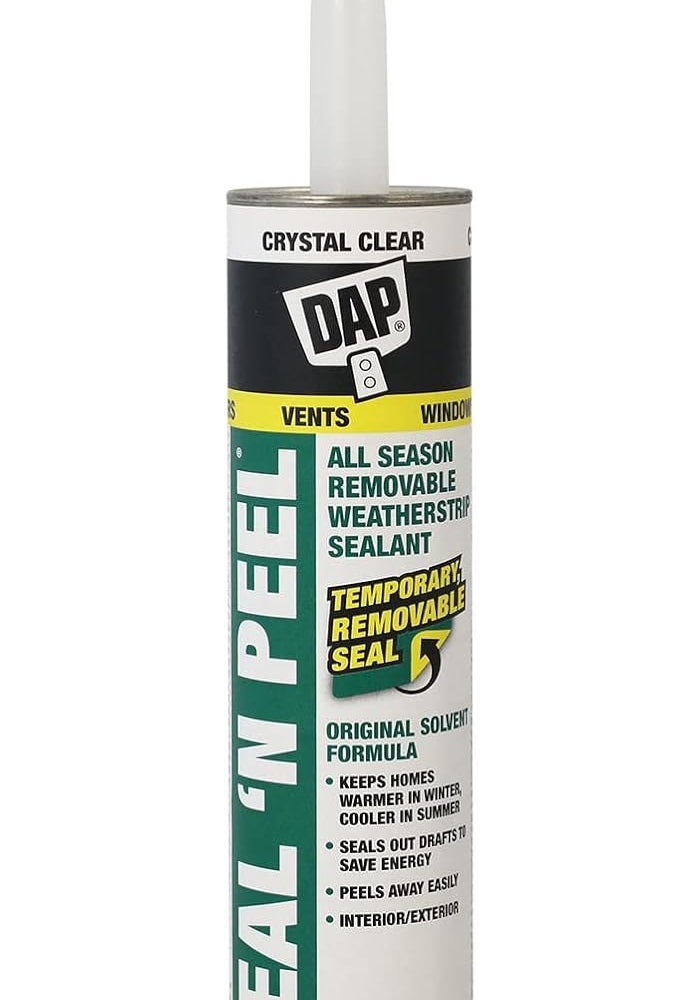 DAP 18354 Seal 'N Peel Removable Caulk, 10.1-Ounce - Crystal Clear Weatherstrip Sealant - Image 1
