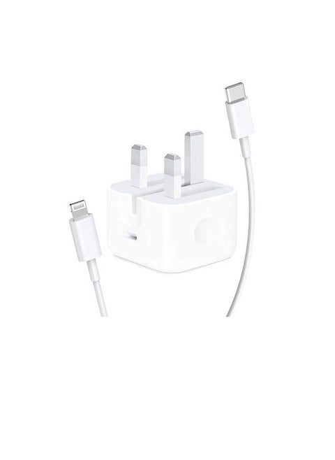 USB-C Power Adapter With Type-C To Lightning Cable 20W White