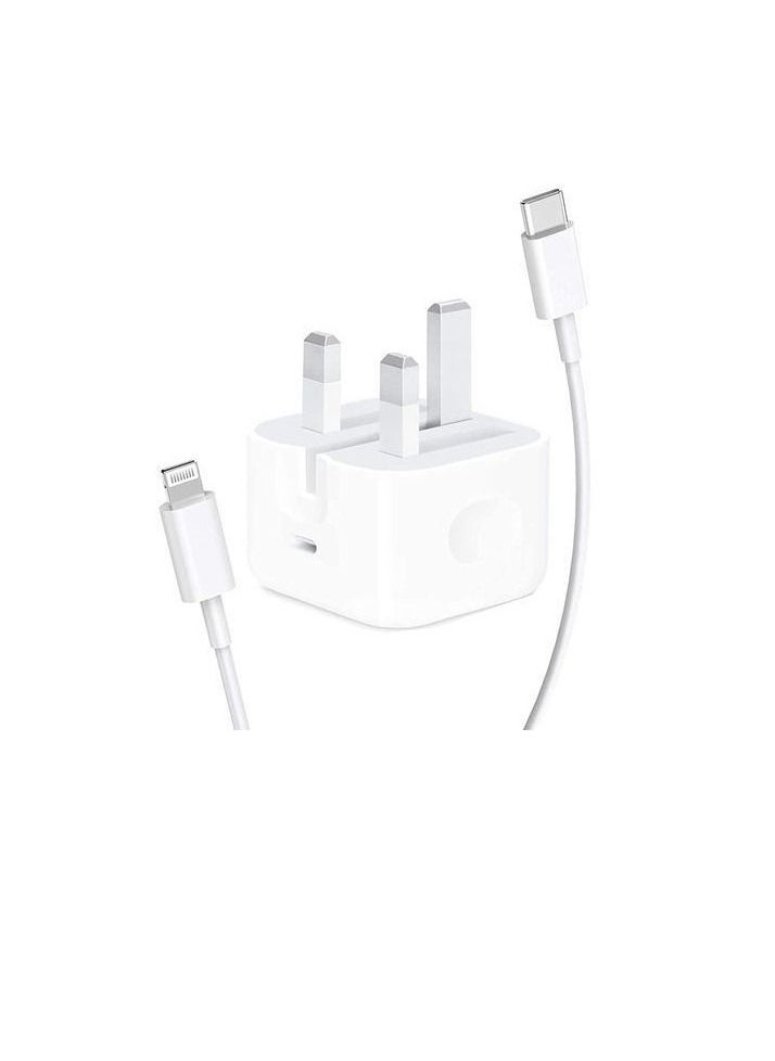 Generic - USB-C Power Adapter With Type-C To Lightning Cable 20W White - Image 1