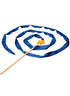 Sarah's Silks Starry Night Streamer Pretend Play Dance Baton Stick Twirling And Gymnastics Party Favors ; 100% Silk And Wood Montessori And Waldorf Toys 1 Piece  - Image 1