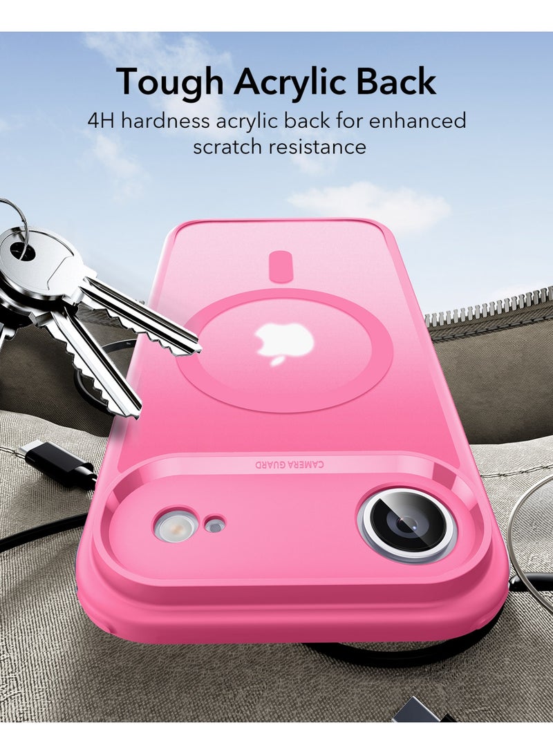 ESR iPhone Air HaloLock Classic Hybrid Case – MagSafe Compatible Cover with Camera Control Button Military-Grade Drop Protection And Shock-Absorbing Corners - Frosted Pink - Image 5