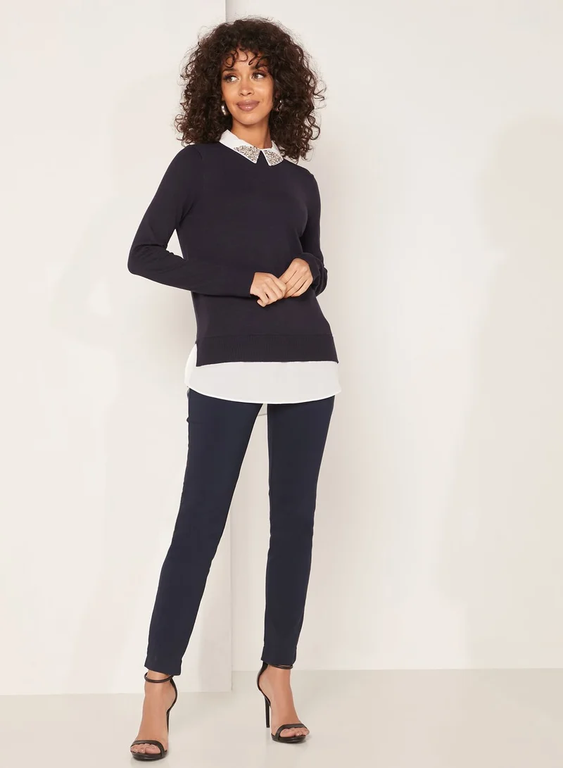 Ted Baker Liaylo Contrast Trim 2 In 1 Sweater