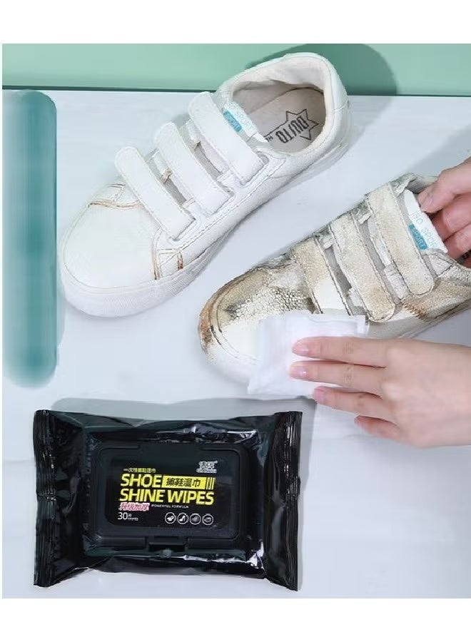 SHOESHINE مناديل مبللة لتنظيف الاحذية عبوة واحدة - ٨٠ منديل ، وايبس لتنظيف الاحذية الرياضية، منظف لازالة الاوساخ والبقع من الكوتش - Image 3