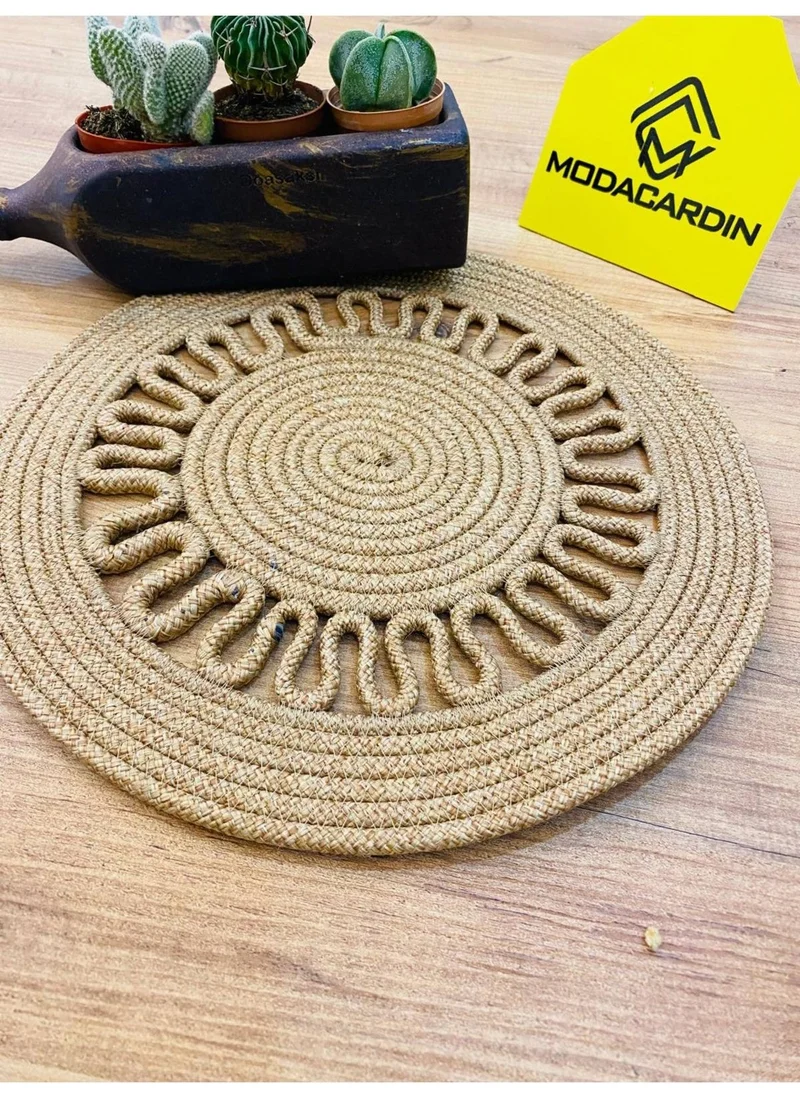 BDZ Deri BDZ Leather Wicker Jute Presentation Plate Mat American Service