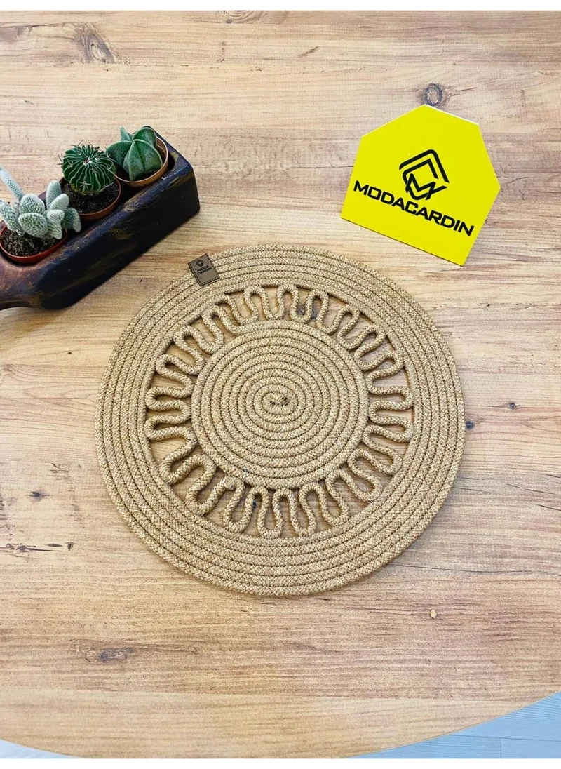 BDZ Deri BDZ Leather Wicker Jute Presentation Plate Mat American Service