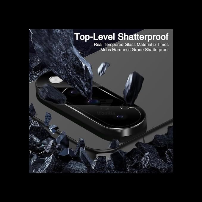 WonRia ® حزمة 1 - واقي عدسة الكاميرا الخلفية لجهاز Google Pixel 10 5G [3D بريميوم] - أسود - Image 3