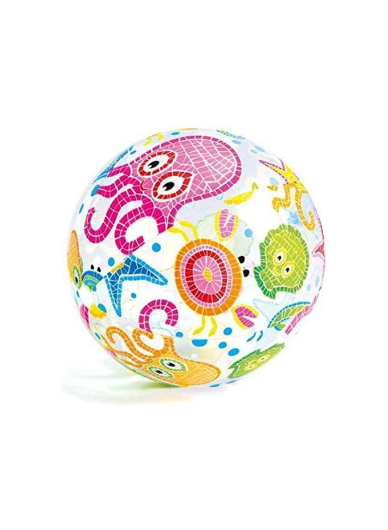 Intex Lively Print Inflatable Beach Ball | Assorted  Colour May Vary | 51cm | Ages 3+