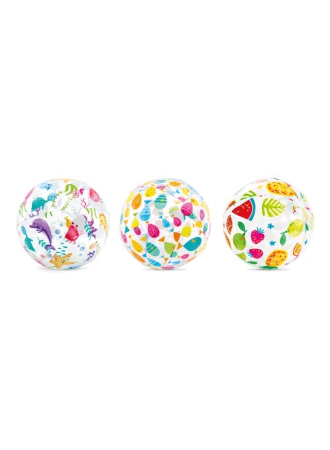 Intex Lively Print Inflatable Beach Ball | Assorted  Colour May Vary | 51cm | Ages 3+ - Image 1