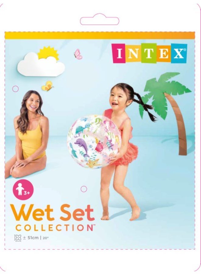 Intex Lively Print Inflatable Beach Ball | Assorted  Colour May Vary | 51cm | Ages 3+ - Image 5