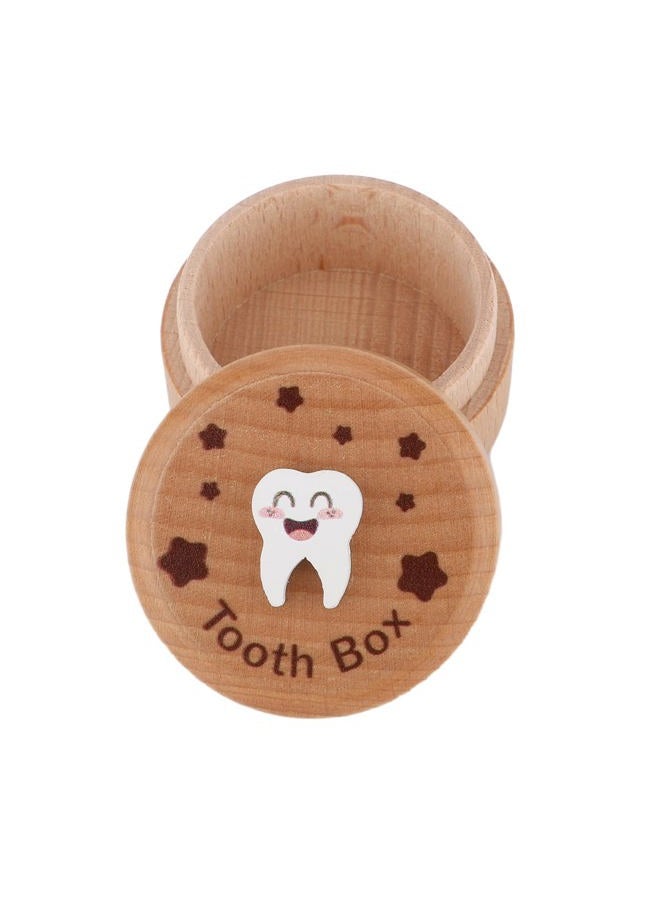 SAVITA Wooden Tooth Fairy Box, 3D Tooth Keepsake Box Cute Tooth Case Keepsake Organizer Lost Teeth Tooth Holder Box Tooth Storage Box for Boys Girls Kids Children - Image 1