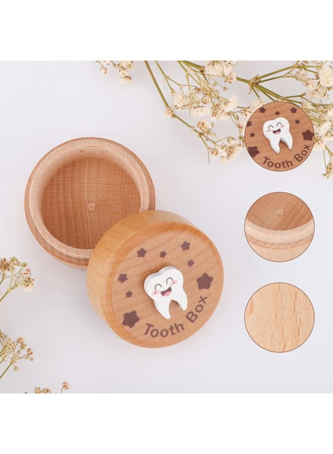 SAVITA Wooden Tooth Fairy Box, 3D Tooth Keepsake Box Cute Tooth Case Keepsake Organizer Lost Teeth Tooth Holder Box Tooth Storage Box for Boys Girls Kids Children - Image 4