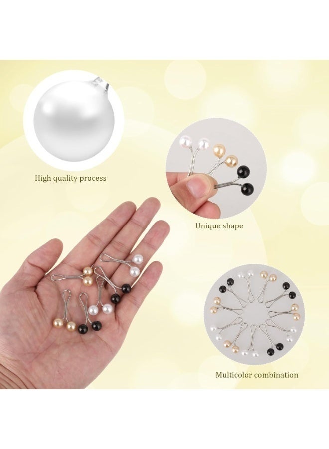 12-piece set of magnetic hijab pins decorated with pearls and crystals - rhinestone-studded safety brooches for securing silk shawls and scarves - luxury Islamic hijab accessories for evening and wedding dresses - elegant decorative clips that prevent hijab slippage. - Image 2