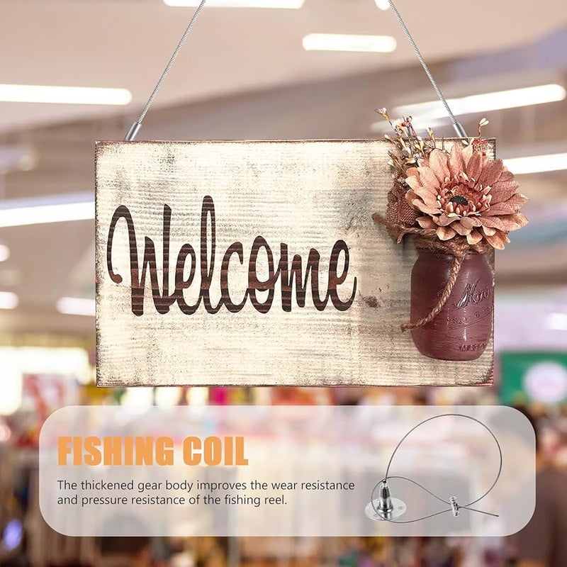 5 Pcs Black Wire Rope Hooks Cable Hanger for Sign Board Display Ceiling Gallery Exhibition - Image 4