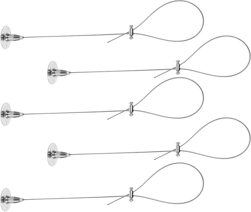 5 Pcs Black Wire Rope Hooks Cable Hanger for Sign Board Display Ceiling Gallery Exhibition - Image 2