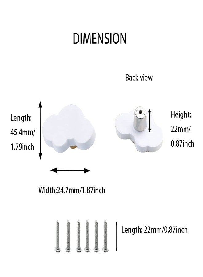 Skyscraper Cartoon Shape Soft Rubber Knobs for Kids Girls Boys Cabinet Handle pulls Drawer Knobs for Kids Room Cabinets Closets Toy Organizer Box Bookcase 6pcs/Set (Cloud, White) - Image 2