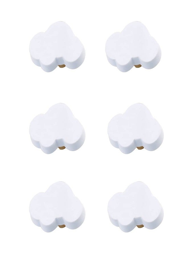 Skyscraper Cartoon Shape Soft Rubber Knobs for Kids Girls Boys Cabinet Handle pulls Drawer Knobs for Kids Room Cabinets Closets Toy Organizer Box Bookcase 6pcs/Set (Cloud, White) - Image 1